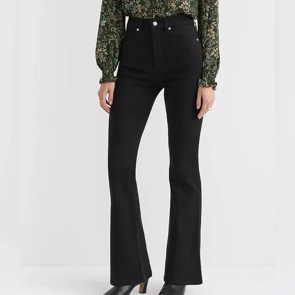 NWT: Loft High Rise Slim Flare Jeans in Jet Black Wash - Picture 2 of 6